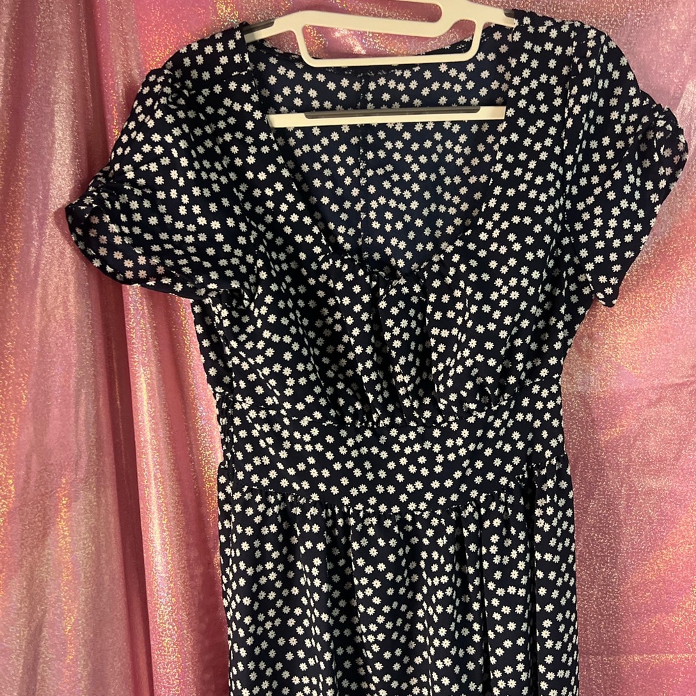 Polka Dot Print Waist-Cinched Fashion Vacation Casual Dress